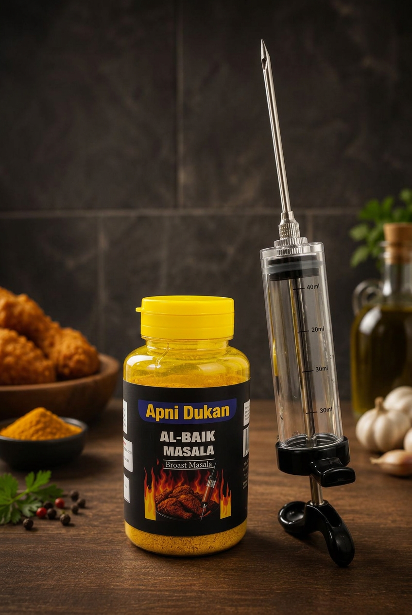 APNi Dukan AL-BAIK MASALA For 5 Kg Chicken + INJECTOR COMBO (2-in-1 Deal)