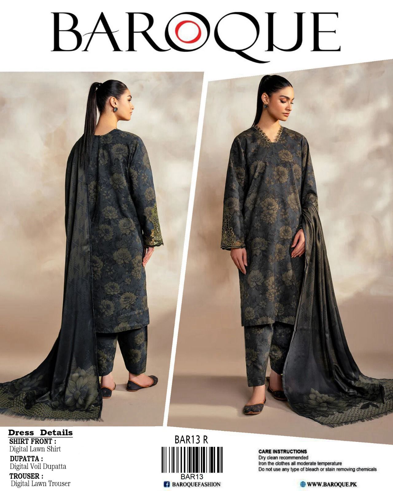 Premium Digital Printed LAWN  3pc     